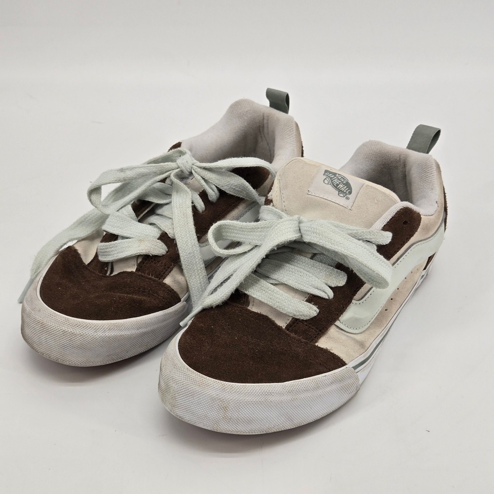 Vans Knu Skool Brown White Suede Chunky Skate Shoes Mens 10 Womens 11.5